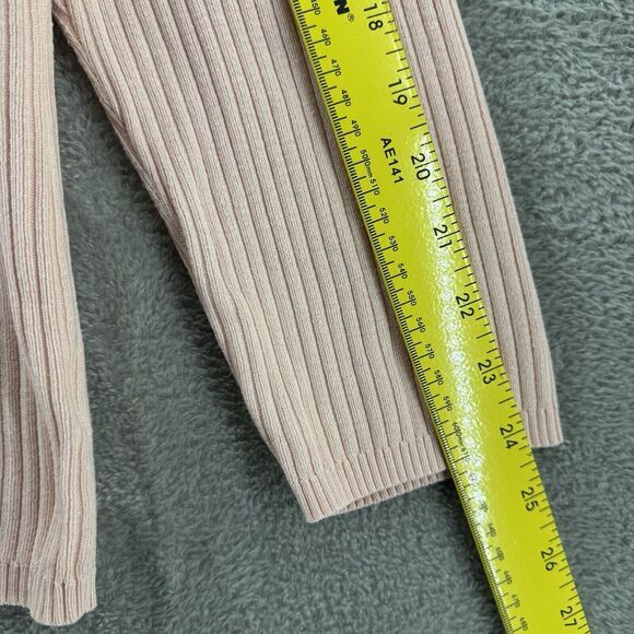 Talbots Sweater Womens Plus 2X Peach Rib Knit Mock Neck Snap Buttons Long Sleeve - Picture 13 of 14